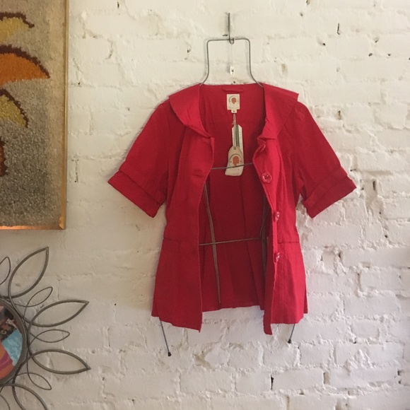 SOLD ANTHROPOLOGIE TULLE PETERPAN COLLAR PEACOAT - Picture 4 of 8